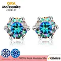 GRA 0.5ct-1ct D document ignorez Moissanite Stud Earrings Lab Created Diamond 925 Sterling Silver