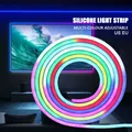 Bande lumineuse LED RGB flexible en silicone étanche rétroéclairage couleur pour télévision