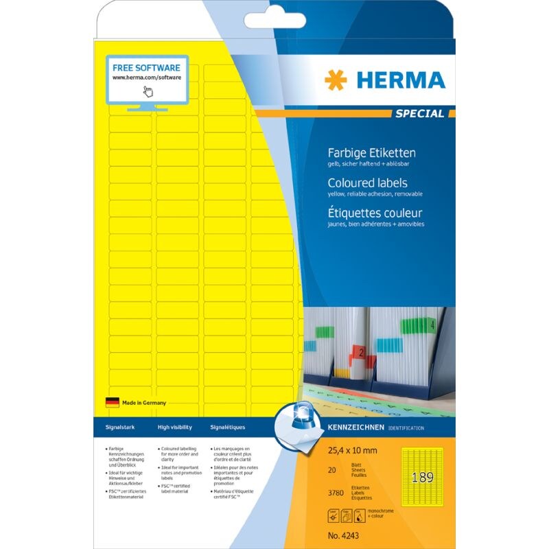 HERMA Universal-Etiketten SPECIAL, 210 x 297 mm, rot Image