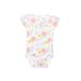 Child of Mine by Carter's Short Sleeve Onesie: White Floral Bottoms - Size 3-6 Month