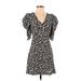 H&M Casual Dress V Neck Short Sleeve: Black Hearts Dresses - Women's Size X-Small