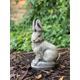 Stone bunny decor Concrete rabbit figure Outdoor animal statue Cement hare sculpture Garden and home decoration Pet lover gift Lawn ornament