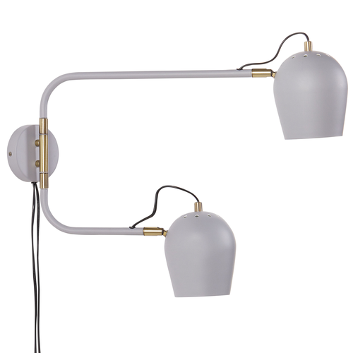 Wandlampe Hellgrau aus Eisen 2-Flammig Industrial Style Modern Elegant für Wohnzimmer Schlafzimmer Flur