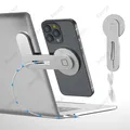 Supporto per telefono per laptop, caricatore per laptop wireless veloce da 15 W, supporto per telefono per laptop compatibile per iPhone12/13/14, supporto per telefono magnetico
