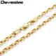 Davieslee Gold Color Box Chain Necklace for Men Women Wholesale Fashion Jewelry Gift Mens Necklaces