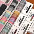 Grid Washi Tape Set 6 Rolls 16.4ft Long Colored Checkered Decorative Washi Masking Tapes For
