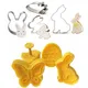 1/4Pcs Easter Bunny Pattern Plastic Baking Mold Kitchen Biscuit Cookie Cutter Pastry Plunger 3D Die