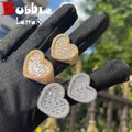 Bubble Letter Baguette Heart Ring for Women Iced Out Charms for Fingers Prong Setting Micro Pave