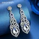Mecresh Crystal Wedding Drop Earrings for Women Black Gold Silver Color Korean Bridal Dangle Earring