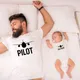 Lustige Pilot/Co-pilot Familie Passenden Kleidung Vater und Sohn Passenden Shirts Vater und Sohn