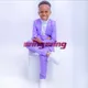 Violet Boys Suit Wedding Jacket Pants Set of 2 Fashion Slim Fit Blazer for Kids Family Parent-child