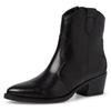 Cowboy Stiefelette TAMARIS, Damen, Gr. 36, schwarz, Leder, unifarben, modisch, Schuhe Cowboy-Stiefelette Stiefelette Cowboyboots, in spitzer Form