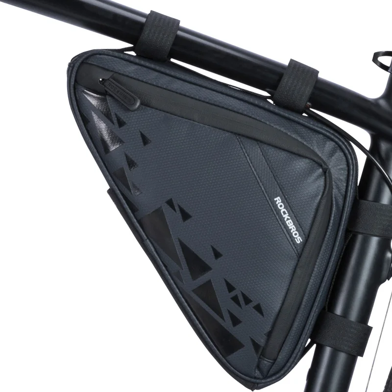 ROCKBROS Fahrradtasche, ultraleichte Schlauch-Fahrrad-Aufbewahrungstasche, dreieckige Sattel-Rahmentasche für Radfahren, Outdoor-Sport, Fahrradzubehör Image