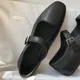 2023 Echt leder Square Toe Flats Frühlings schuhe reifen süße Dating Schnalle Riemen Mary Jane für