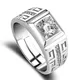 Luxusmarke Herren ring Sterling Silber glänzenden Kristall verstellbare Größe Mode Geschenk