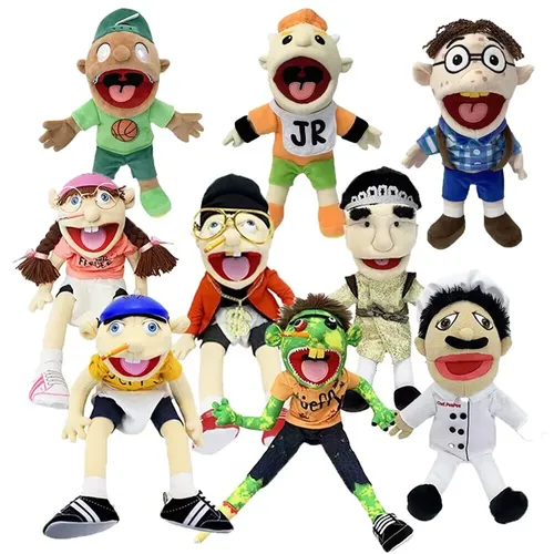 1/2/4 stücke Jeffy Handpuppe Feebee Rapper Zombie Plüsch Puppe Spielzeug Talkshow Muppet