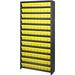 Quantum Storage Systems CL1875-604 Closed Shelving Euro Drawer Unit with 108 Euro Drawers Yellow - 36 x 18 x 75 in.
