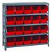 Quantum Storage Systems 1839-204 Steel Shelving with 20 6 in. Shelf Bins Red - 36 x 18 x 39 in.