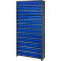 Quantum Storage Systems CL1275-601 Closed Shelving Euro Drawer Unit with 72 Euro Drawers Blue - 36 x 12 x 75 in.