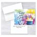 25 Happy Birthday Cards - Festive Cupcake Design - 26 White Envelopes - FSC Mix