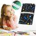 Hanzidakd Office&Craft&Stationery Night Sky Sketch Colored Pencil Pencil Bag Small Students Large Capacity Canvas Pen Curtain Roll Pencil Bag 12 24 36 48 72 Holes Creative Pen Roll