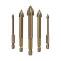 Beppter Drill Bit 5PCS Efficient Universal Drilling Tool Multi Function Triangle Alloy Drill Bit Tip Tools Concrete Carbide Drill Tap Bit Set Suitable For Glass Ceramic Tile Wall And Wood (3mm~7mm)