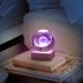 LSLJS 2.4 Night Light 7D Galaxy Crystal Ball Lamp Special Xmas Gifts Engraving Crystal Ball Night Lamp USB Powered with Wooden Base Table Top Decor