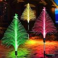 ZKCCNUK Creative Christmas Decoration Solar Christmas Trees Lights Outdoor Decorations Small Solar Xmas Tree Garden Lights Waterproof Color Changing Solar Flower Lights Yard Stake Decor Clearance