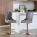 Swivel Velvet Bar Stools Adjusatble Seat Height 2-pc with Rivet Trim