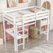 Youth Twin Size Pine Wood Loft Bed with Built-in Desk