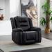 Home Theater Seating PU Leather Manual Recliner Reclining Chairs Swivel Rocker Recliner for Living Room, Black