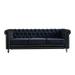 Rolled Arm Chesterfield Velvet Sofa, High-Density Foam, and Sturdy Electroplated Legs - Living Room Accent Sofa, 84.65 inches