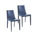 Porthos Home Faye Bridle Leather-Encased Steel Dining Chairs, Set of 2