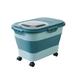 Airtight Pet Food Storage Containers Collapsible Food Storage Container with Casters and Scoop For Dog Cat Bird and other Pet Food Storage Bin Keep Fresh Easy Mobility and Storage (33lb)