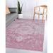 Adiva Rugs Machine Washable Area Rug with Non Slip Backing for Living Room Bedroom Bathroom Kitchen Printed Persian Vintage Home Decor Floor Decoration Carpet Mat (Pink 4 x 6 )