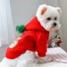 Dog Christmas Costume Puppy Dress Pet Clothes Velvet Skirt Thermal Shirt Winter Coat Xmas Holiday Apparel Cute Girl Clothing Red Dresses Dog Outfit for Small Medium Dogs Cats