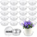 MODANU 20 Pcs Plant Saucer 6 inch Plastic Plant Saucer Drip Trays Small Plant Plate Dish Heavy Duty Clear Plastic Plant Saucers Flower Pot Tray Flower Pot Drip Pan for Indoor and Outdoor Plants