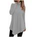 EHTMSAK Compression Shirt Women Long Sleeve Gray Tie Dye Turtleneck Plus Size Blouses For Women Dressy Plus Size Western Cut Out Trendy Blouses Petite Plain Long Sleeve Top M