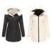 Diufon Down Coats for Women Thicken Reversible Hoodies Outwear Going Out Thermal Zip Up Puffer Jacket with Pocket