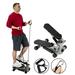 HomeDirect Air Climber Aerobic Mini Stair Stepper Fitness Twister Step Exercise Machine with Resistance Bands for Home Gym