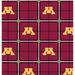 University Of Flannel Fabric Sold By The Yard- Golden Gophers Plaid 100% Cotton Flannel Fabric-SYKEL MIN023