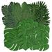 84 PCS 6 Kinds Artificial Palm Leaves Tropical Monstera Leaves Jungle Leaves Palm Leaf with Stems