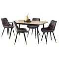 Findlay 4 -6 Seater Dining Set with Hadid Grey Chairs - Comes in 4/6 Chair Options