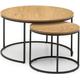 Bellini Nest of 2 Round Coffee Tables - Comes in Marble Effect and Wooden Finish Options