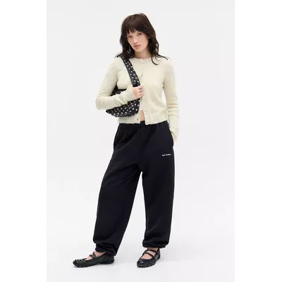 iets frans. Black Cuffed Joggers - Black M at Urban Outfitters