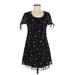 Ultra Flirt Casual Dress - A-Line Scoop Neck Short sleeves: Black Dresses - Women's Size Medium