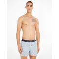 Boxershorts TOMMY HILFIGER UNDERWEAR "WOVEN BOXER PRINT" Gr. L (52), blau (hellblau) Herren Unterhosen