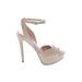 Aldo Heels: Strappy Platform Cocktail Party Ivory Print Shoes - Women's Size 8 1/2 - Open Toe