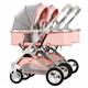 Double Baby Newborn Stroller - Twins Stroller for Infant and Toddler - Detachable Carriage with Mosquito Net - Gray A Color - Portable Folding Pram Trolley - Pack of 1 - Lightweight and Convenient