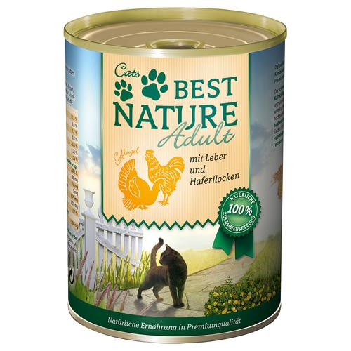 12x 400g Best Nature Cat Adult Gefluegel & Leber Katzenfutter nass